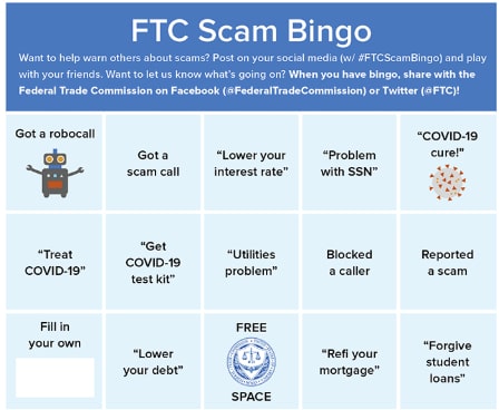 FTC Scam Bingo